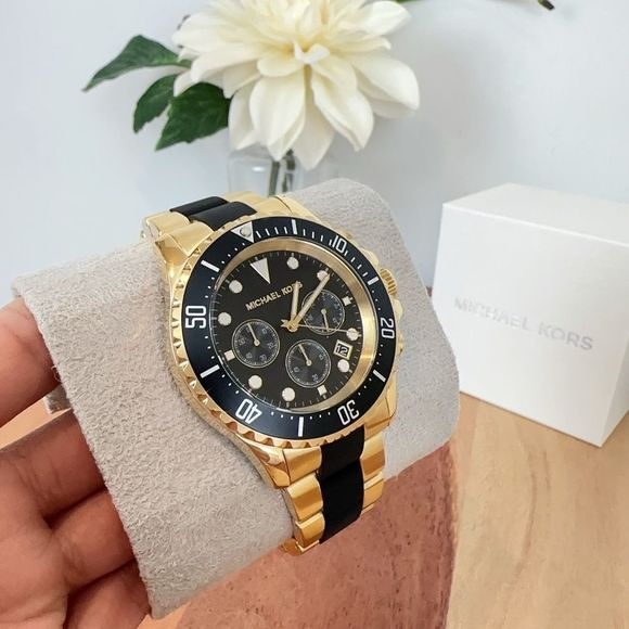 Michael Kors‎ Everest Chronograph Two-Tone Stainless Steel and Silicone Watch - Picture 3 of 7